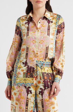 Elie Tahari The Lior Mix Print Woven Shirt in Baroque Print at Nordstrom, Size X-Small