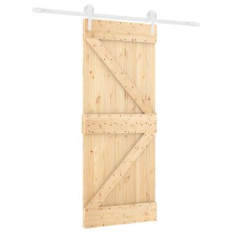 vidaXL Puerta Corredera Natural Y Blanco 85 X 210 Cm Vidaxl