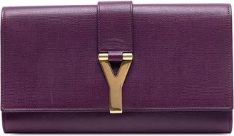 Saint Laurent Pre-owned Saint Laurent Textured Leather Chyc Ligne Clutch 265701A.467891