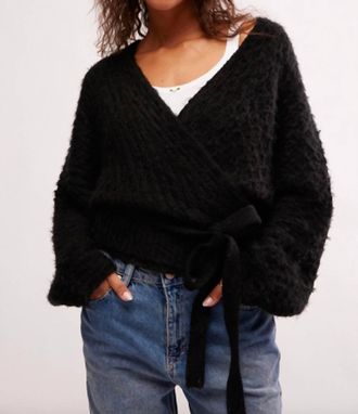 Free People Over You Cardigan In Black