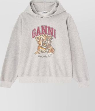 Ganni organic cotton graphic hoodie