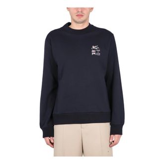 Etro Etro, Sweatshirts, male, Blue, Size: S Felpa C-Neck
