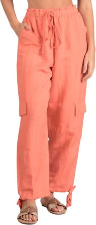 Elan Drawstring Cargo Pants In Coral
