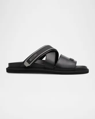 Moschino Men & apos;s Leather Slides