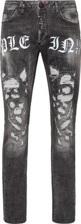 Philipp Plein Denim Broeken Super Straight Cut - Heren - Slim Fit Jeans - Zwart - W30 - Denim - Jeans