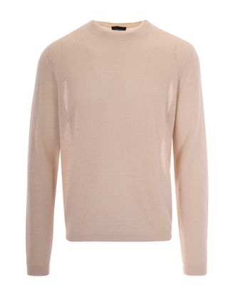 Emporio Armani Textured Knit Crew Neck Sweater in French Oak