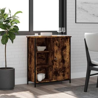 vidaXL Aparador De Madera De Ingenier&iacute;a Roble Ahumado 70x30x80 Cm Vidaxl