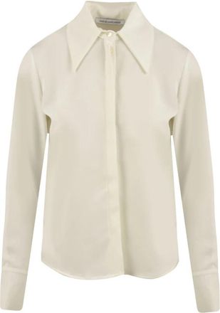 Mar De Margaritas Penelope Shirt met Kraagdetail - Dames - Overhemden - Wit - S - Polyester - Overhemden