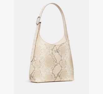Kate Spade New York Womens 454 Snake Embossed Small Shoulder Bag in Beige | Leather Animations