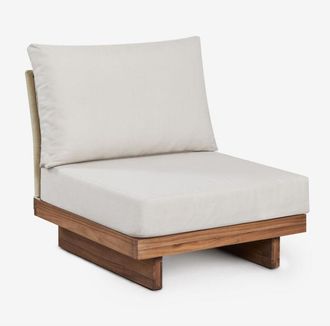 Sklum Sklum - M&oacute;dulo Central Para Sof&aacute; Modular De Jard&iacute;n En Madera De Acacia Y Cuerda Trenzada Dailin