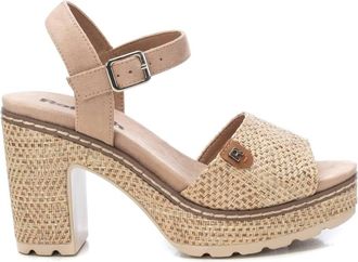 Refresh Womens Platform Heeled Sandals In Taupe