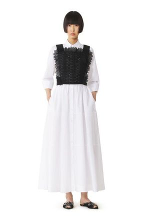 Lanvin White Cotton Poplin Shirt Dress at Nordstrom, Size 42