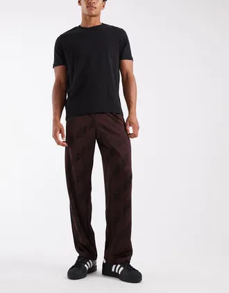 adidas Originals pantaloni della tuta Firebird con monogramma marrone
