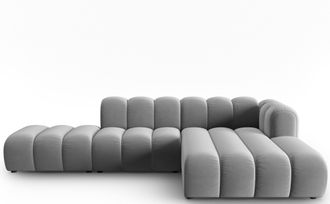 MICADONI 5-Sitzer Design Modul Ecksofa Lupine mit Eckteil rechts - Samtbezug