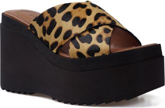 Candie's Galina Platform Wedge Sandal in Leolt at Nordstrom, Size 10