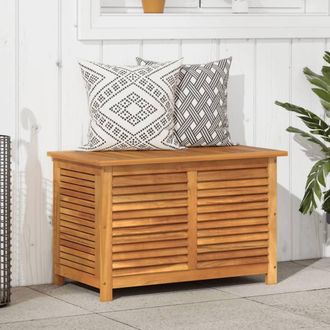 Berkfield Home Garden Storage Box with Louver 90x50x56 cm Solid Wood Acacia in Brown | Size: 90 x 50 x 56 cm