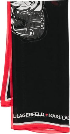 Karl Lagerfeld logo-print scarf - Zwart