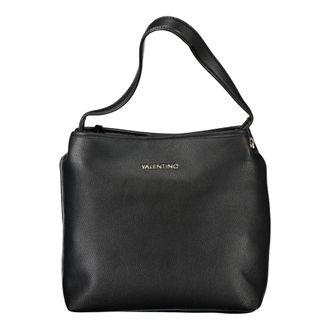 Mario Valentino Tassen, Dames, Zwart, ONE Size, Zwarte Schoudertas met Afneembare Pouch