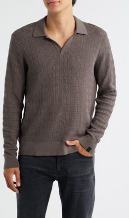 Rag & Bone Harvey Johnny Collar Relaxed Polo in Brown at Nordstrom Rack, Size X-Large
