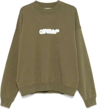 Off-white Groene Arrow Sweatshirt Crew Neck Ribbed Trim - Heren - Sweatshirts - Groen - M - Katoen - Hoodies & sweatvesten