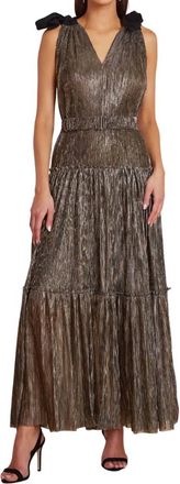 Bishop + Young Lala Party Maxi Dress In Gold