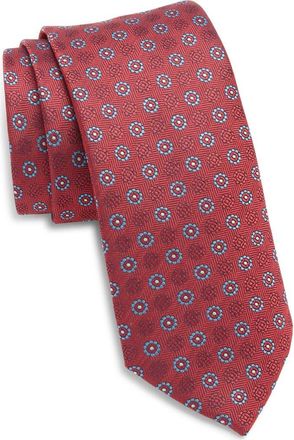 Canali Floral Silk Tie in Red at Nordstrom