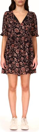 Sanctuary Bloom Volume Sleeves Dress In Dusk Floral