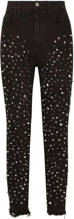 Dolce & Gabbana Audrey studded skinny jeans - women - Cotton/Elastane - 42 - Black