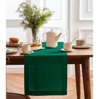 Solino Home Linen Table Runner for Dining Table, Holiday and Everyday Table Decor - Sonoma in Green at Nordstrom, Size Xx-Small