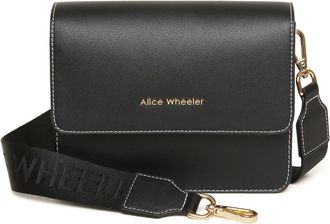 Alice Wheeler Sloane Highbury Crossbody Bag, Black Vegan Nappa, Contrast Stitching, Magnetic Flap Closure