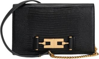 Elisabetta Franchi Schoudertas met Groumette Ketting - Dames - Tassen - Zwart - Maat: ONE Size Poliester