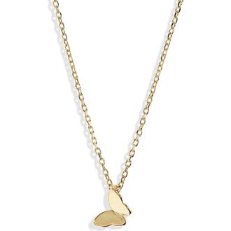 Estella Bartlett Lucky Butterfly Pendant Necklace in Gold at Nordstrom