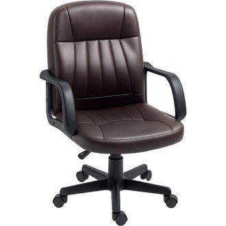 HOMCOM Homcom - Swivel Executive Chair pu Leather Computer Desk Chair Office Furniture Dark brown