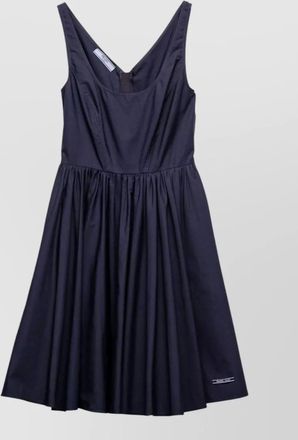 Prada cotton sleeveless scoop neck knee-length dress