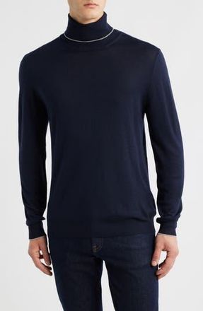 Canali Turtleneck Wool Sweater in Navy at Nordstrom Rack, Size 46 Us / 58 Eu Regular