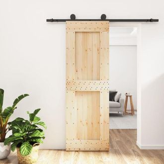 vidaXL Vidaxl - Puerta Corredera Con Herrajes Madera Maciza De Pino 70x210 Cm