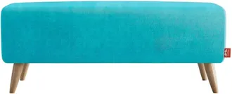 Colch&oacute;n Morfeo Banco pie de cama tapizado liso turquesa, 100 cm