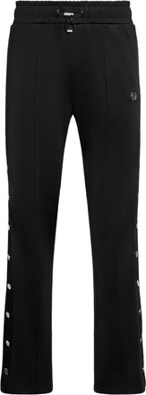 Philipp Plein Buttoned-Up Trainingsbroek - Heren - Sweatpants - Zwart - 3XL - Polyester - Broeken