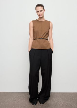 Mango Top avvitato spallini larghi marrone medio - Donna - XS - MANGO