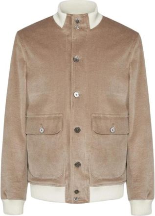 Fefē Bomber in velluto - Heren - Bomber jackets - Beige - M - Jassen