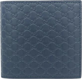 Gucci Navy Leather Wallet (Bi-Fold) (Pre-Owned)