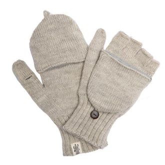 Nirvanna Designs Bryant Fingerless Gloves w/ Flap in Linen at Nordstrom