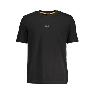 HUGO BOSS Hugo, T-Shirts, male, Black, Size: 2XL Black Cotton Men T-Shirt