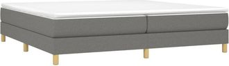 vidaXL Vidaxl - Cama Box Spring Con Colch&oacute;n Tela Gris Oscuro 200x200 Cm