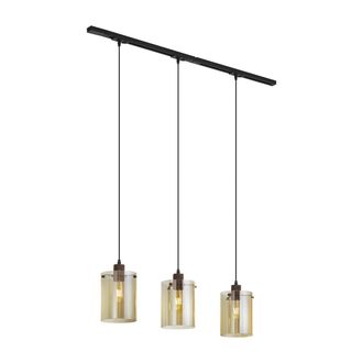 QAZQA Qazqa Sistema De Iluminaci&oacute;n De Riel Moderno Negro Con 3 L&aacute;mparas