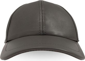 Yves Salomon leather baseball cap - women - Lamb Skin - One Size - Grey