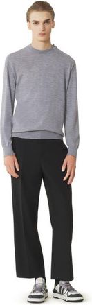 Lanvin Black Merino Wool Sweater in Light Grey at Nordstrom, Size X-Large