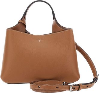 Tod's Womens Top-Handle Handbag Brown Grained Leather Calf Handbags Hand Bags