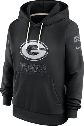 Nike Green Bay Packers Salute to Service Sideline Nike Womens Dri-FIT NFL Pullover Hoodie in Black | 03C300AA2C-CYB