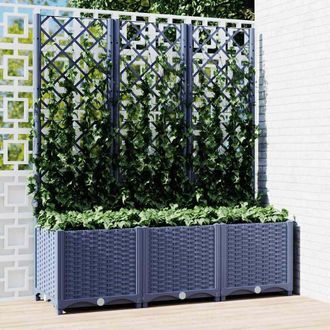 vidaXL Macetero Para Plantas - Jardinera Con Enrejado Pp Azul Gris 120x40x136 Cm